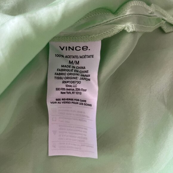 Vince Satin Slip Skirt in Lime Green - Picture 3 of 6